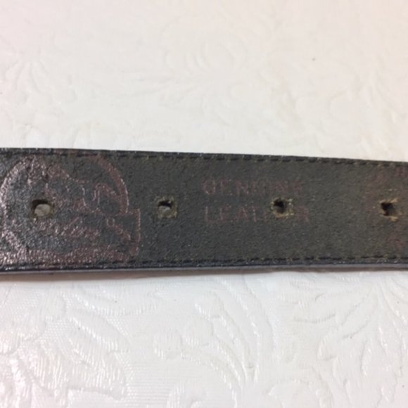 Vintage Nadim USA Silver Plated Medallions Western Black Rodeo Leather Belt main image 6